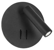 Aplica moderna cu reader LED directionabil Penor neagra NVL-9081222