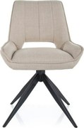 Scaun rotativ TELLO, bej deschis/negru, stofa clasica/metal, 54x46x84
