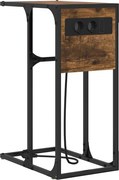 vidaXL Dulap de noapte Stejar fumuriu 41,5 x 26 x 60,5 cm