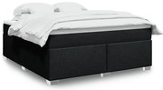 vidaXL Pat box spring cu saltea, negru, 180x200 cm, catifea