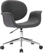 vidaXL Scaun de birou pivotant, gri, material textil