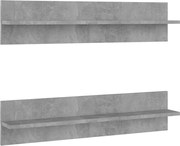 vidaXL Rafturi de perete 2 buc. gri beton 80x11,5x18 cm lemn prelucrat