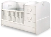 Pat transformabil cu sertare 75 x 160 cm BABY Cotton White