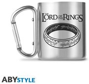 Cana din otel inoxidabil cu carabina licenta Lord Of The Rings - The One Ring, capacitate 235ml