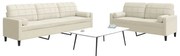 vidaXL Set de canapele cu perne/rulouri, 2 piese, crem, catifea