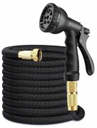 Furtun extensibil Pro+, 22 m, cu pistol pentru stropit, Negru