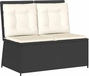 vidaXL Bancă de grădină Negru poliratan