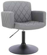 HR802N Scaun Gri din Piele Ecologica cu Bază Neagră