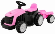 Tractor Electric cu acumulator pentru copii NOVOKIDS™ Mini Farmer Tractor, Cu remorca, Max 25 kg, 2 Viteze, Roz