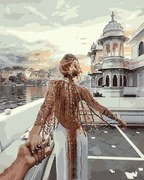 Pictura pe numere cu un cadru "Cuplu îndrăgostit" 50x40 cm