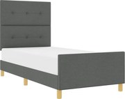 vidaXL Cadru de pat cu headboard Gri închis 80 x 200 cm țesătură