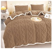 Lenjerie de pat 2 persoane, cocolino, groasa, uni, 4 piese, SPUC09