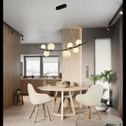 Lustara LED Moderna Cu 7 Glob Alb Mat Elit