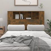 vidaXL Tăblie de pat cu dulap, stejar fumuriu, 120x18,5x102,5 cm