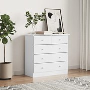 vidaXL Comodă cu sertare ALTA, alb, 77x35x73 cm, lemn masiv de pin