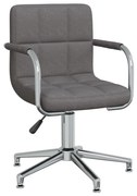 vidaXL Scaun de bucătărie pivotant, gri închis, textil