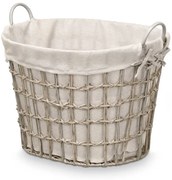 Coș de rufe țesut cu mânere, 44 x 43 x 50 cm