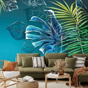 Fototapet - Frunzele plantelor tropicale (147x102 cm)