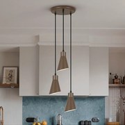 Lustra cu 3 pendule din metal maro inchis satinat Bera