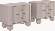 Set noptiere Vesper 56 cm - cașmir / mânere aurii / picioare sferice