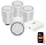 SET 4x cap termostatic Immax NEO 07732C + BRIDGE PRO v3 2xAA/3V Wi-Fi Tuya