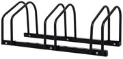 HOMCOM Suport pentru 3 biciclete, depozitare pneuri de 65 mm pe sol sau pe perete, 76 x 33 x 27 cm oțel negru | Aosom Romania