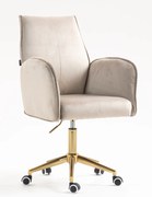 HR280K Scaun Latte din Catifea cu Bază Aurie