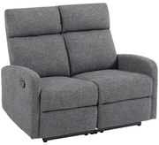 HOMCOM Sofa cu 2 locuri, spătare reglabile individual, suport de picioare, material textil, oțel, Gri | Aosom Romania