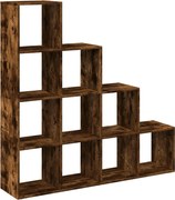 vidaXL Bibliotecă/separator stejar fumuriu 131,5x29x131,5 cm lemn