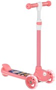 AIYAPLAY Trotinetă pentru copii cu 3 roți cu LED-uri luminoase ghidon reglabil frână prin frecare spate de 2 la 6 ani Roz | Aosom Romania