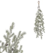 Ramură artificială suspendată cu conuri, 100 cm, efect înghețat