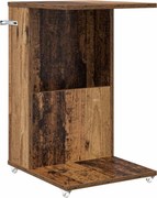 vidaXL Masă laterală cu roata Lemn vechi 40 x 35 x 60 cm Lemn compozit