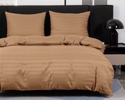 Lenjerie de pat din microfibra JASMINE maro - dunga 2 cm Dimensiune lenjerie de pat: 70 x 90 cm | 140 x 200 cm