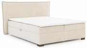 Pat boxspring bej cu spațiu de depozitare 140x200 cm Lysa – Ropez