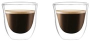 Set 2 pahare cafea, pereți dubli, sticlă borosilicată, 70 ml
