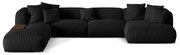 Colțar modular negru (cu colț pe partea stângă /în formă de "U") Martina – Micadoni Home