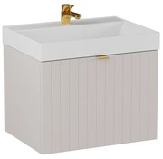 Set dulap suspendat roz casmir Krofam e-HARMO 60 cm, lavoar incastrat Krofam e-HARMO 60 cm