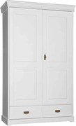 Dulap lemn masiv alb Florence, 132 × 62 × 218 cm