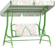 AIYAPLAY Leagăn pentru Copii cu Copertină Reglabilă și Centură de Siguranță, 120x112x75 cm, Verde | Aosom Romania