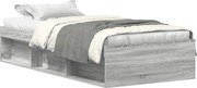 vidaXL Cadru de pat mic single, sonoma gri, 75x190 cm