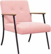 vidaXL fotoliu Roz 59 x 75 x 78 cm Țesătură moale asemănătoare lânii