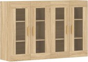 vidaXL Dulapuri montate pe perete 2 buc stejar Sonoma, lemn prelucrat