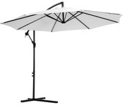 Umbrela pentru Gradina Outsunny Brat cu Manivela, Φ3x2.5m, Alba | Aosom Romania