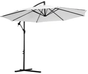Umbrela pentru Gradina Outsunny Brat cu Manivela, Φ3x2.5m, Alba | Aosom Romania