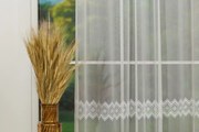 Perdea cu rejansă Clarence alb – perdea elegantă cu bordură macramé