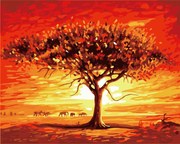 Pictura pe numere cu un cadru "Copac în deșert" 50x40 cm