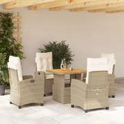 vidaXL Set mobilier de grădină cu perne, 5 piese, bej, poliratan