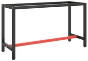 vidaXL Cadru banc de lucru, negru mat/roșu mat, 140x50x79 cm, metal