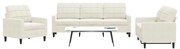 vidaXL Set de canapele cu perne, 3 piese, crem, catifea