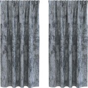 vidaXL Cortine din catifea 2 pcs Gri argintie 175 x 140 cm Catifea